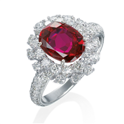 Ruby halo ring